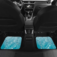 Hawaii Turquoise Kapa Car Mats Vintage 'Ohe Kāpala Motifs Mix Plumeria Leis