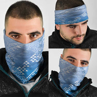 Hawaii Royal Blue Kapa Neck Gaiter Vintage 'Ohe Kāpala Motifs Mix Plumeria Leis