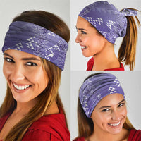 Hawaii Lavender Kapa Neck Gaiter Vintage 'Ohe Kāpala Motifs Mix Plumeria Leis