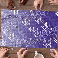 Hawaii Lavender Kapa Puzzle Vintage 'Ohe Kāpala Motifs Mix Plumeria Leis
