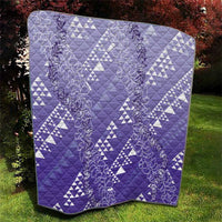 Hawaii Lavender Kapa Quilt Vintage 'Ohe Kāpala Motifs Mix Plumeria Leis