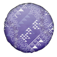 Hawaii Lavender Kapa Spare Tire Cover Vintage 'Ohe Kāpala Motifs Mix Plumeria Leis
