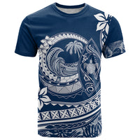 Polynesian Plumeria T Shirt Ride The Waves Navy Blue LT7 Navy Blue - Polynesian Pride
