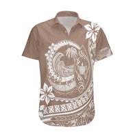 Polynesian Plumeria Hawaiian Shirt Ride The Waves - Beige LT7 Beige - Polynesian Pride