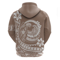 Polynesian Plumeria Hoodie Ride The Waves Beige LT7 - Polynesian Pride