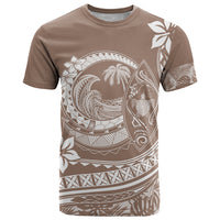 Polynesian Plumeria T Shirt Ride The Waves Beige LT7 Beige - Polynesian Pride