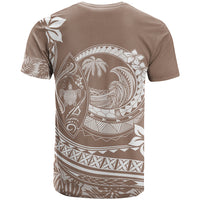 Polynesian Plumeria T Shirt Ride The Waves Beige LT7 - Polynesian Pride