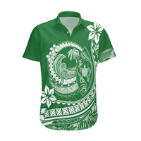 Polynesian Plumeria Hawaiian Shirt Ride The Waves - Green LT7 Green - Polynesian Pride