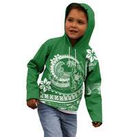 Polynesian Plumeria Kid Hoodie Ride The Waves - Green LT7 - Polynesian Pride