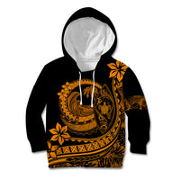 Polynesian Plumeria Kid Hoodie Ride The Waves - Orange LT7 Hoodie Orange - Polynesian Pride