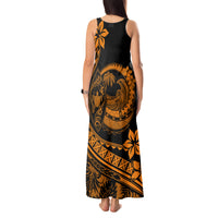 Polynesian Plumeria Tank Maxi Dress Ride The Waves - Orange LT7 - Polynesian Pride