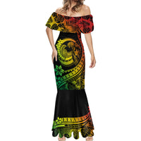Polynesian Plumeria Mermaid Dress Ride The Waves - Reggae LT7 - Polynesian Pride