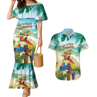 Aloha Hawaii It's 5 o'clock Somewhere Couples Matching Mermaid Dress and Hawaiian Shirt - Polynesian Pride