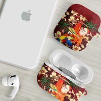Crimson Red Tropical Christmas Hawaii Tapa AirPods Case Aloha Santa Drink Party - Polynesian Pride