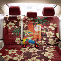 Crimson Red Tropical Christmas Hawaii Tapa Back Car Seat Cover Aloha Santa Drink Party - Polynesian Pride