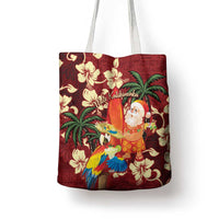 Crimson Red Tropical Christmas Hawaii Tapa Tote Bag Aloha Santa Drink Party - Polynesian Pride