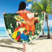 Moss Green Tropical Christmas Hawaii Tapa Beach Blanket Aloha Santa Drink Party - Polynesian Pride