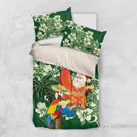 Moss Green Tropical Christmas Hawaii Tapa Bedding Set Aloha Santa Drink Party - Polynesian Pride