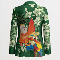 Moss Green Tropical Christmas Hawaii Tapa Blazer Aloha Santa Drink Party - Polynesian Pride