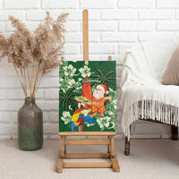 Moss Green Tropical Christmas Hawaii Tapa Canvas Wall Art Aloha Santa Drink Party - Polynesian Pride