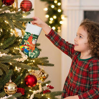 Moss Green Tropical Christmas Hawaii Tapa Christmas Stocking Aloha Santa Drink Party - Polynesian Pride