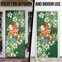 Moss Green Tropical Christmas Hawaii Tapa Door Cover Aloha Santa Drink Party - Polynesian Pride