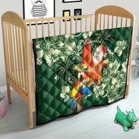 Moss Green Tropical Christmas Hawaii Tapa Quilt Aloha Santa Drink Party - Polynesian Pride