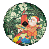 Moss Green Tropical Christmas Hawaii Tapa Spare Tire Cover Aloha Santa Drink Party - Polynesian Pride