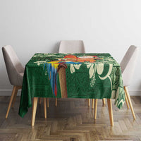 Moss Green Tropical Christmas Hawaii Tapa Tablecloth Aloha Santa Drink Party - Polynesian Pride