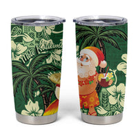Moss Green Tropical Christmas Hawaii Tapa Tumbler Cup Aloha Santa Drink Party - Polynesian Pride