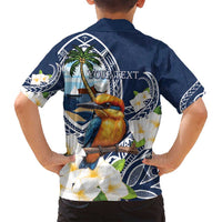 Hafa Adai Guam Family Matching Long Sleeve Bodycon Dress and Hawaiian Shirt Sihek Guam Kingfisher with Guasali LT7 - Polynesian Pride