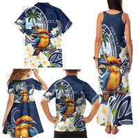 Hafa Adai Guam Family Matching Tank Maxi Dress and Hawaiian Shirt Sihek Guam Kingfisher with Guasali