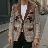 Aloha Hawaii Cowboys Paniolo Blazer Beige Palaka - Polynesian Pride