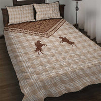 Aloha Hawaii Cowboys Paniolo Quilt Bed Set Beige Palaka - Polynesian Pride