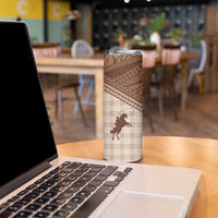 Aloha Hawaii Cowboys Paniolo Skinny Tumbler Beige Palaka - Polynesian Pride