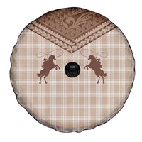 Aloha Hawaii Cowboys Paniolo Spare Tire Cover Beige Palaka - Polynesian Pride