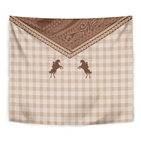 Aloha Hawaii Cowboys Paniolo Tapestry Beige Palaka - Polynesian Pride