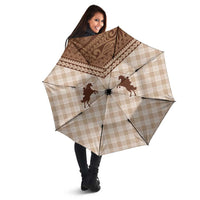 Aloha Hawaii Cowboys Paniolo Umbrella Beige Palaka - Polynesian Pride