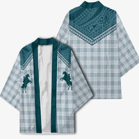 Aloha Hawaii Cowboys Paniolo Kimono Teal Palaka - Polynesian Pride