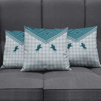 Aloha Hawaii Cowboys Paniolo Pillow Cover Teal Palaka - Polynesian Pride
