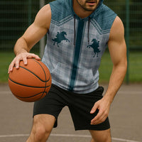 Aloha Hawaii Cowboys Paniolo Sleeveless Hoodie Teal Palaka - Polynesian Pride