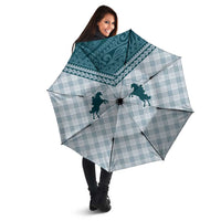 Aloha Hawaii Cowboys Paniolo Umbrella Teal Palaka - Polynesian Pride