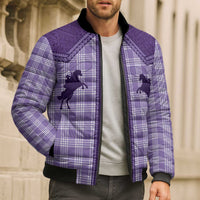 Aloha Hawaii Cowboys Paniolo Bomber Puffer Jacket Violet Palaka - Polynesian Pride