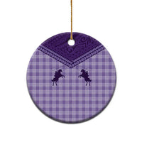 Aloha Hawaii Cowboys Paniolo Ceramic Ornament Violet Palaka - Polynesian Pride