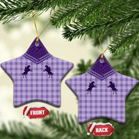 Aloha Hawaii Cowboys Paniolo Ceramic Ornament Violet Palaka - Polynesian Pride