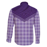 Aloha Hawaii Cowboys Paniolo Family Matching Off The Shoulder Long Sleeve Dress and Hawaiian Shirt Violet Palaka - Polynesian Pride