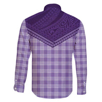 Aloha Hawaii Cowboys Paniolo Family Matching Off Shoulder Short Dress and Hawaiian Shirt Violet Palaka - Polynesian Pride