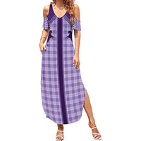 Aloha Hawaii Cowboys Paniolo Family Matching Summer Maxi Dress and Hawaiian Shirt Violet Palaka - Polynesian Pride