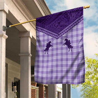 Aloha Hawaii Cowboys Paniolo Garden Flag Violet Palaka - Polynesian Pride
