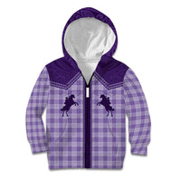 Aloha Hawaii Cowboys Paniolo Kid Hoodie Violet Palaka - Polynesian Pride